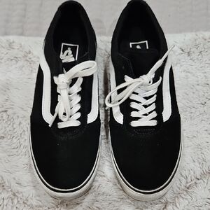 Vans Black and White Women's Loafers